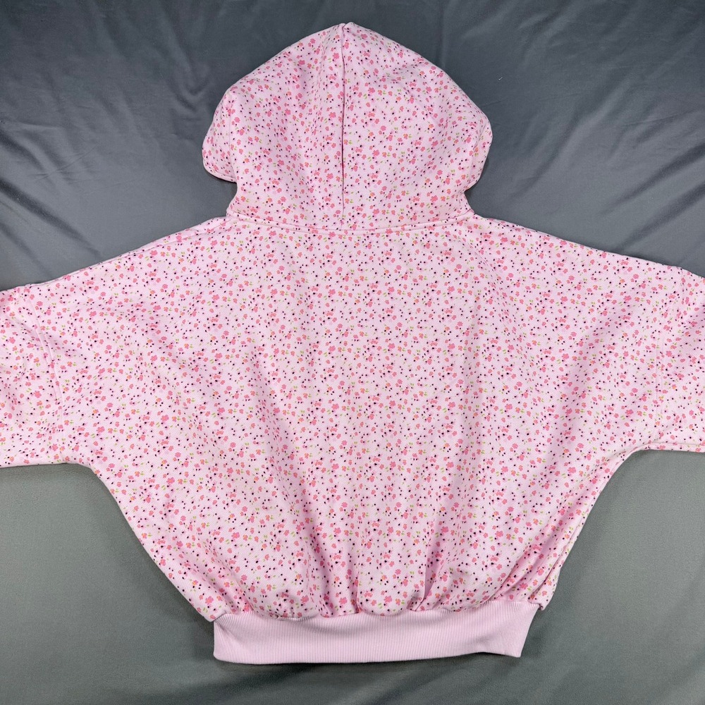 Blogilates Womens XS Pink Floral Cotton Marshmallow Hoodie Oversized Zip Up - Picture 9 of 11